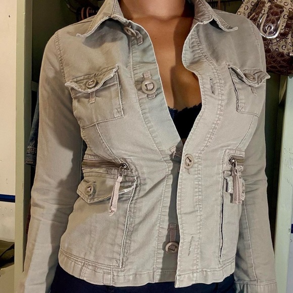 Jacob Olive Green utility Jacket - Picture 4 of 5